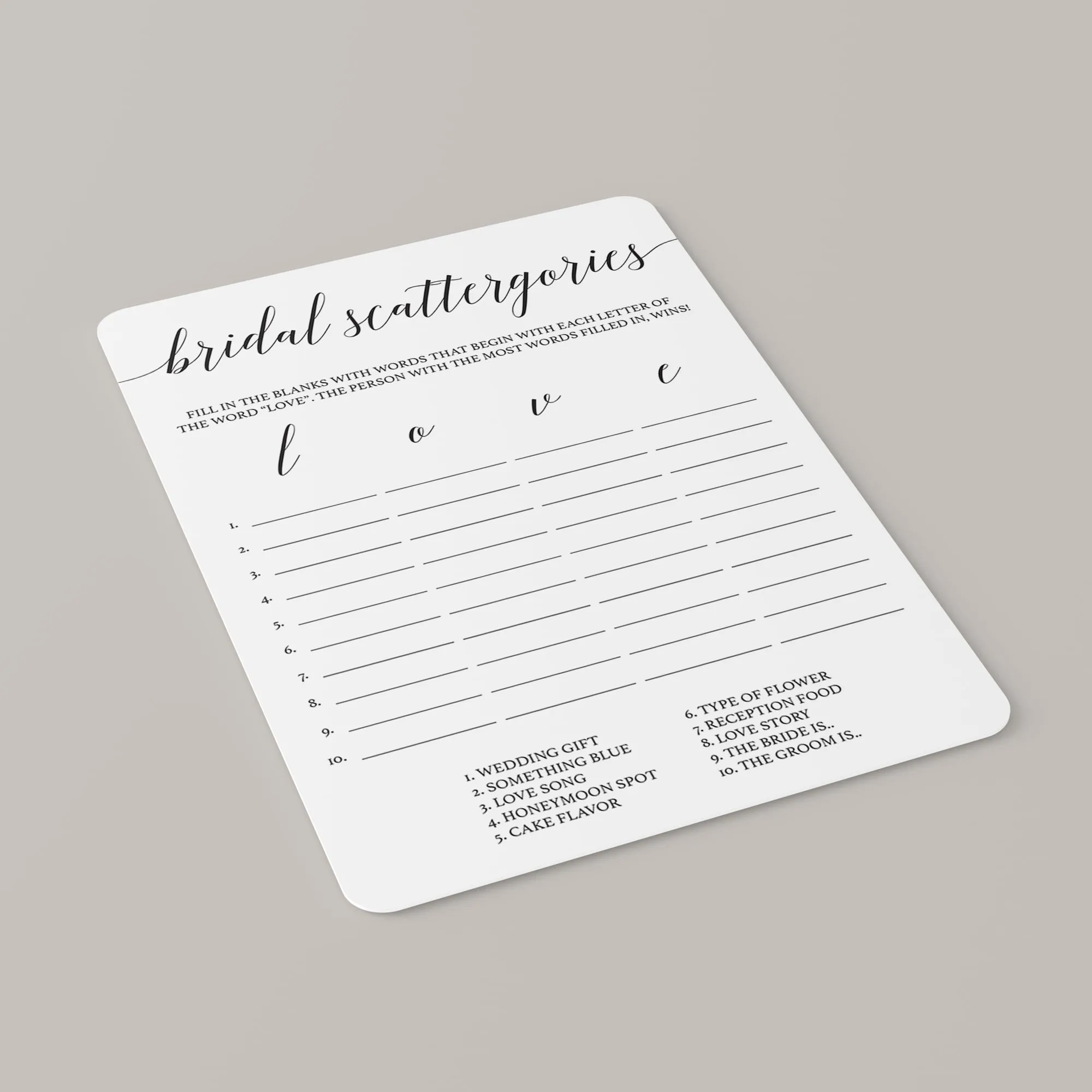 Minimalist Bridal Shower Bundle Black & White Calligraphy