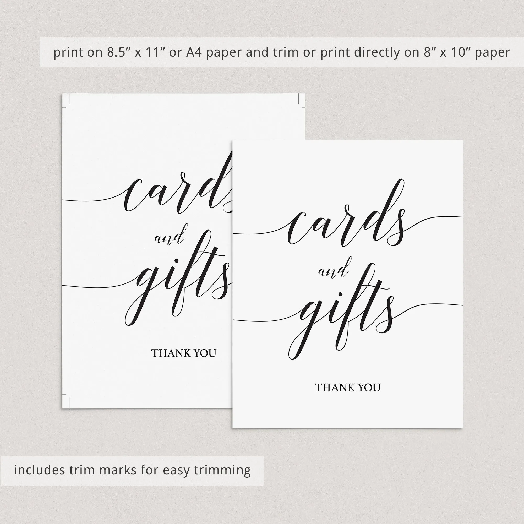 Minimalist Bridal Shower Bundle Black & White Calligraphy