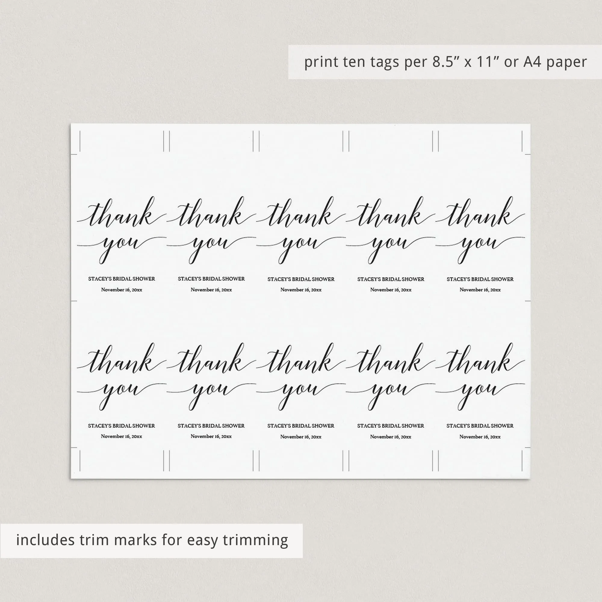 Minimalist Bridal Shower Bundle Black & White Calligraphy