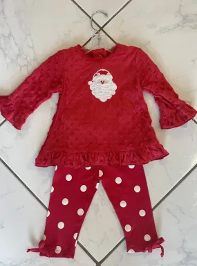 Minky Santa Tunic and Dotted Leggings | Three Sisters