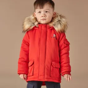 MITCH & SON - Findlay Faux fur Trim Jacket - Red