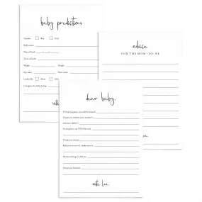 Modern Baby Shower Advice, Wishes and Predictions Cards