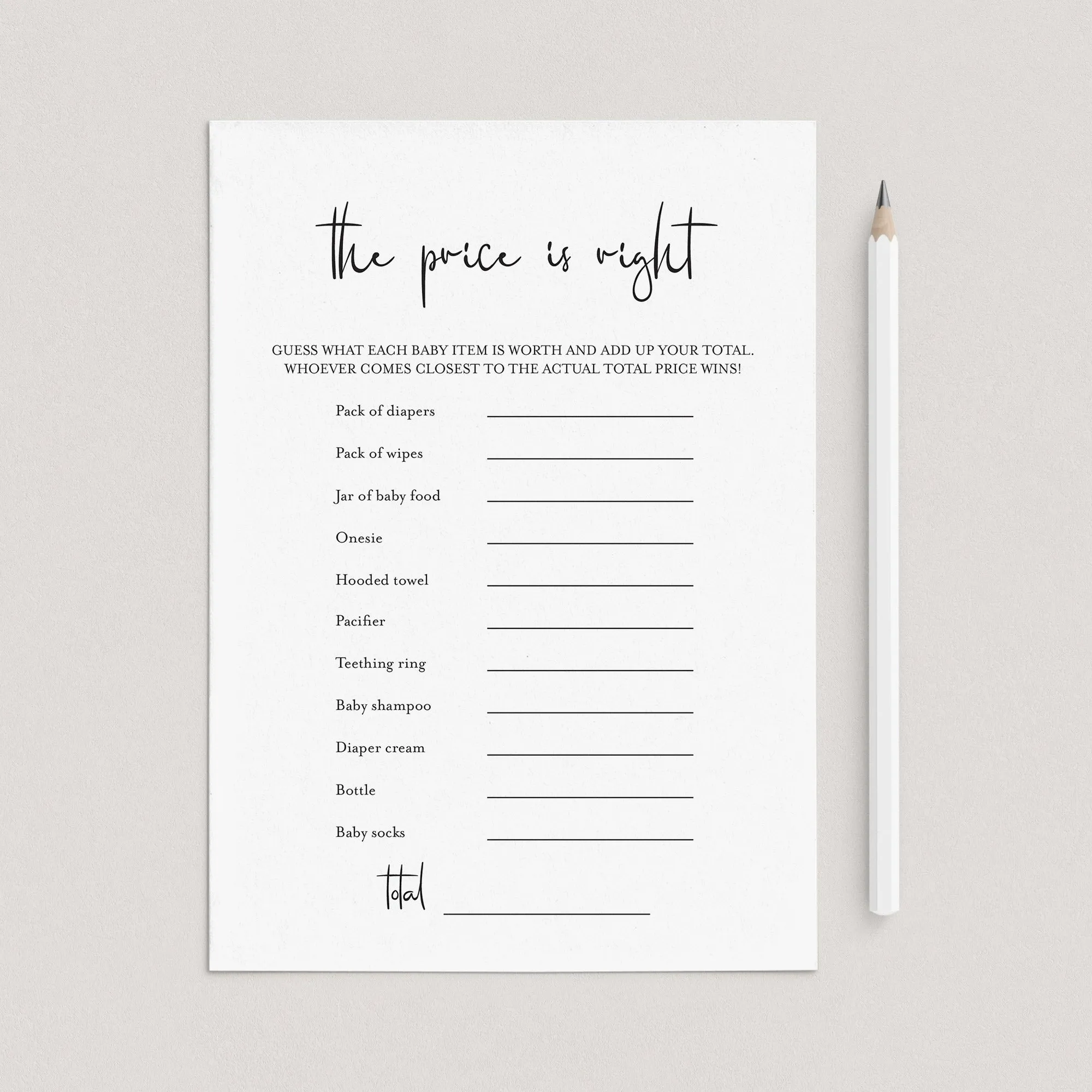 Modern Baby Shower Game The Price Is Right Download