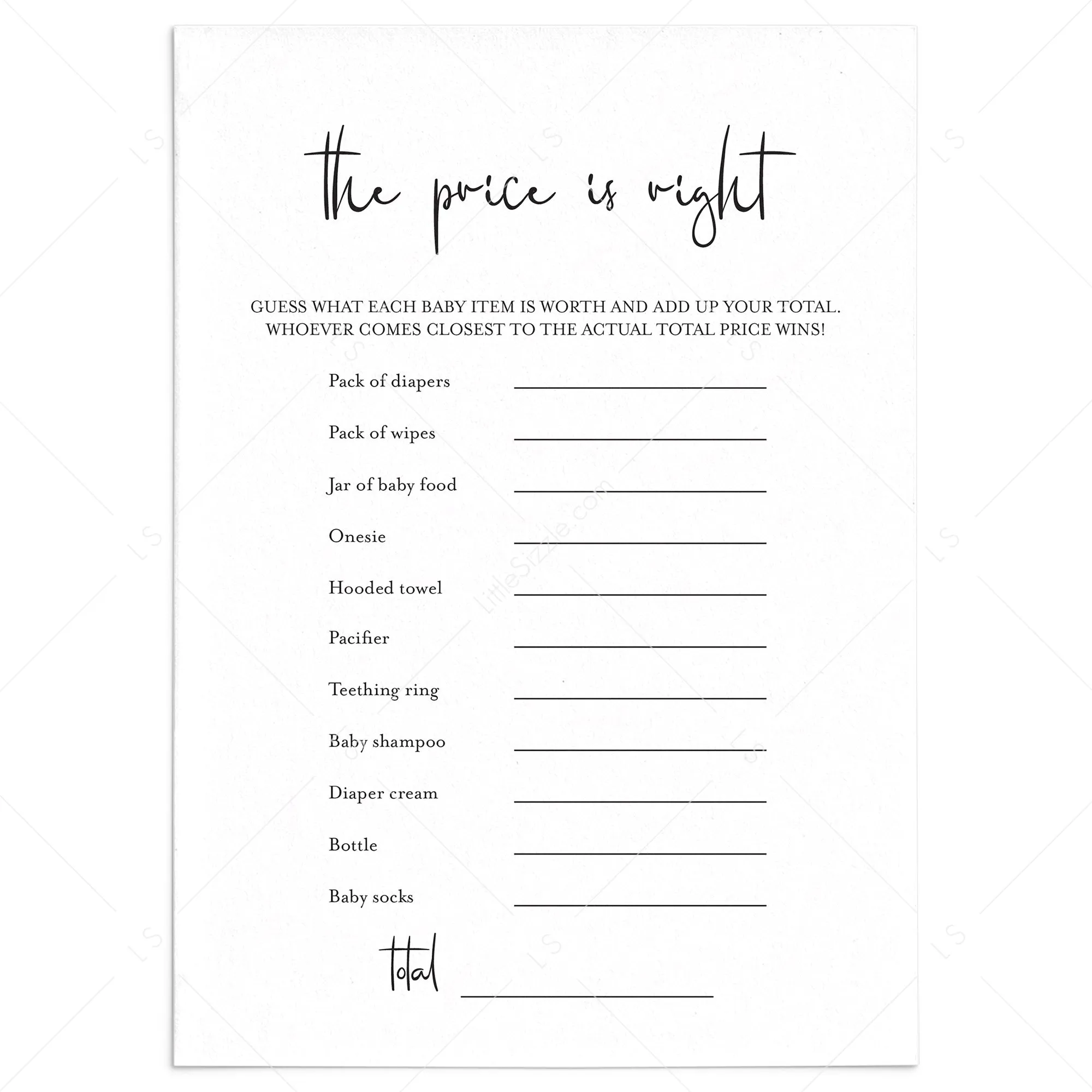 Modern Baby Shower Game The Price Is Right Download