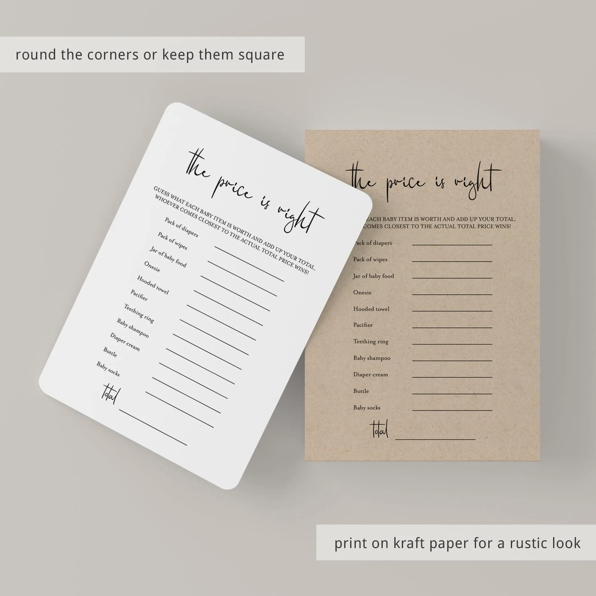 Modern Baby Shower Game The Price Is Right Download