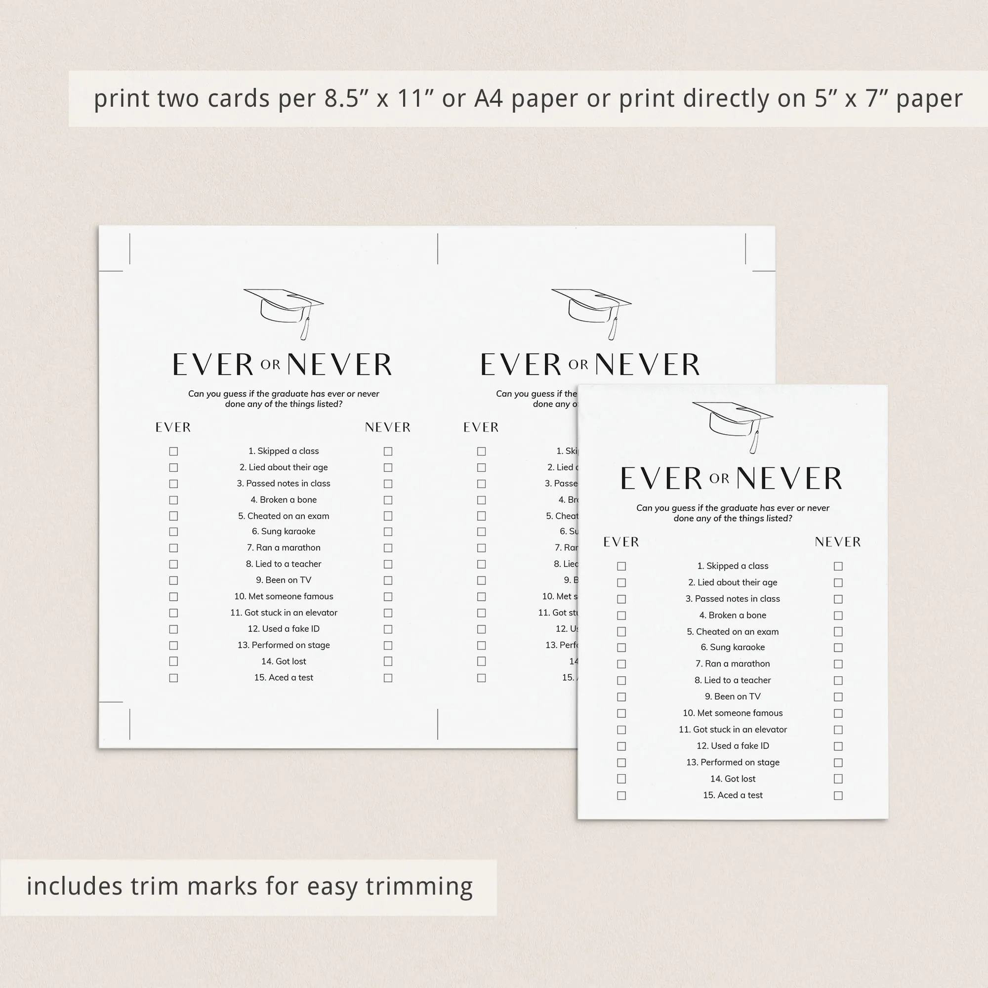 Modern Minimal Graduation Party Games Bundle
