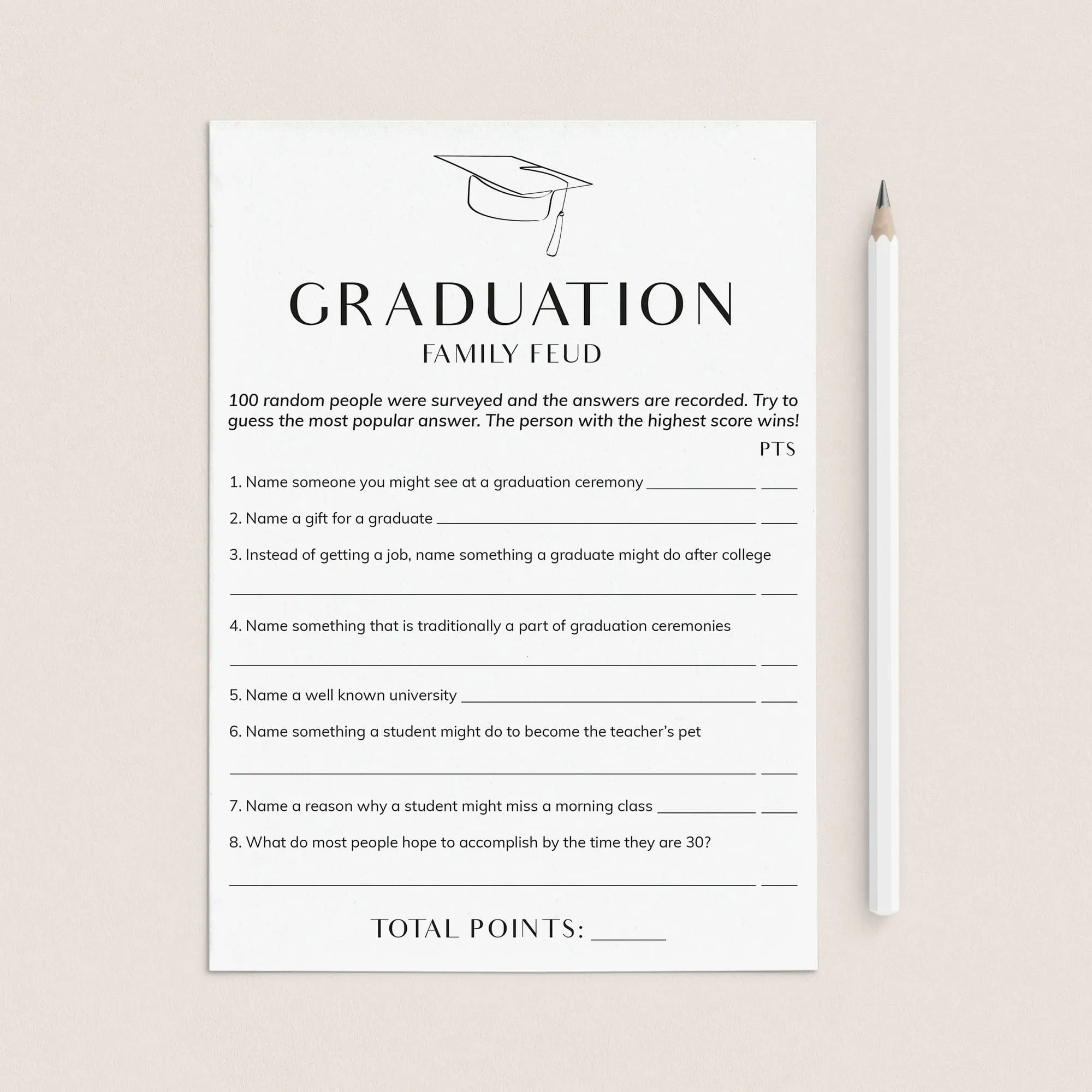 Modern Minimal Graduation Party Games Bundle