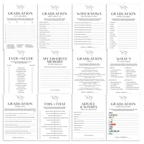 Modern Minimal Graduation Party Games Bundle