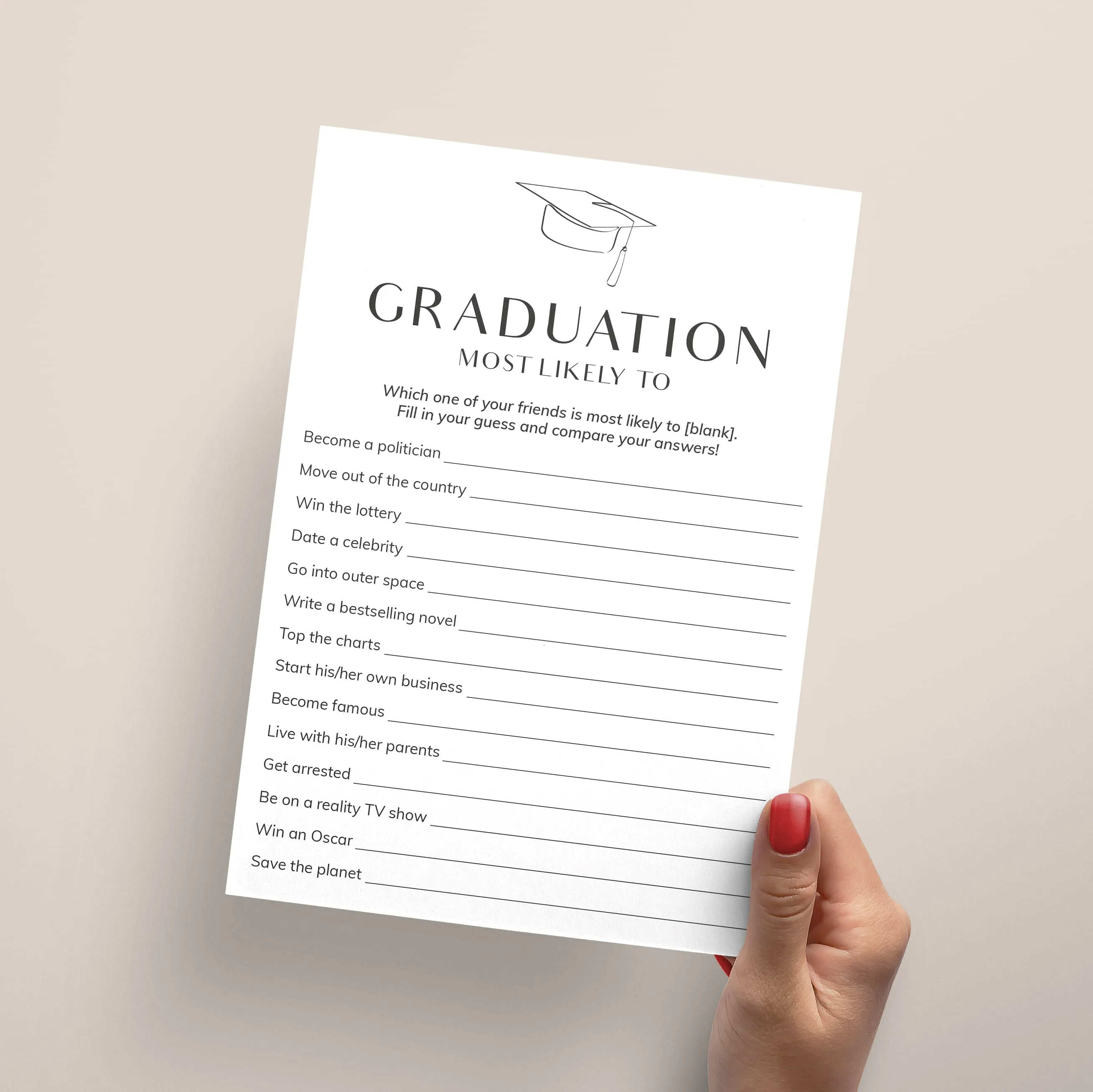 Modern Minimal Graduation Party Games Bundle