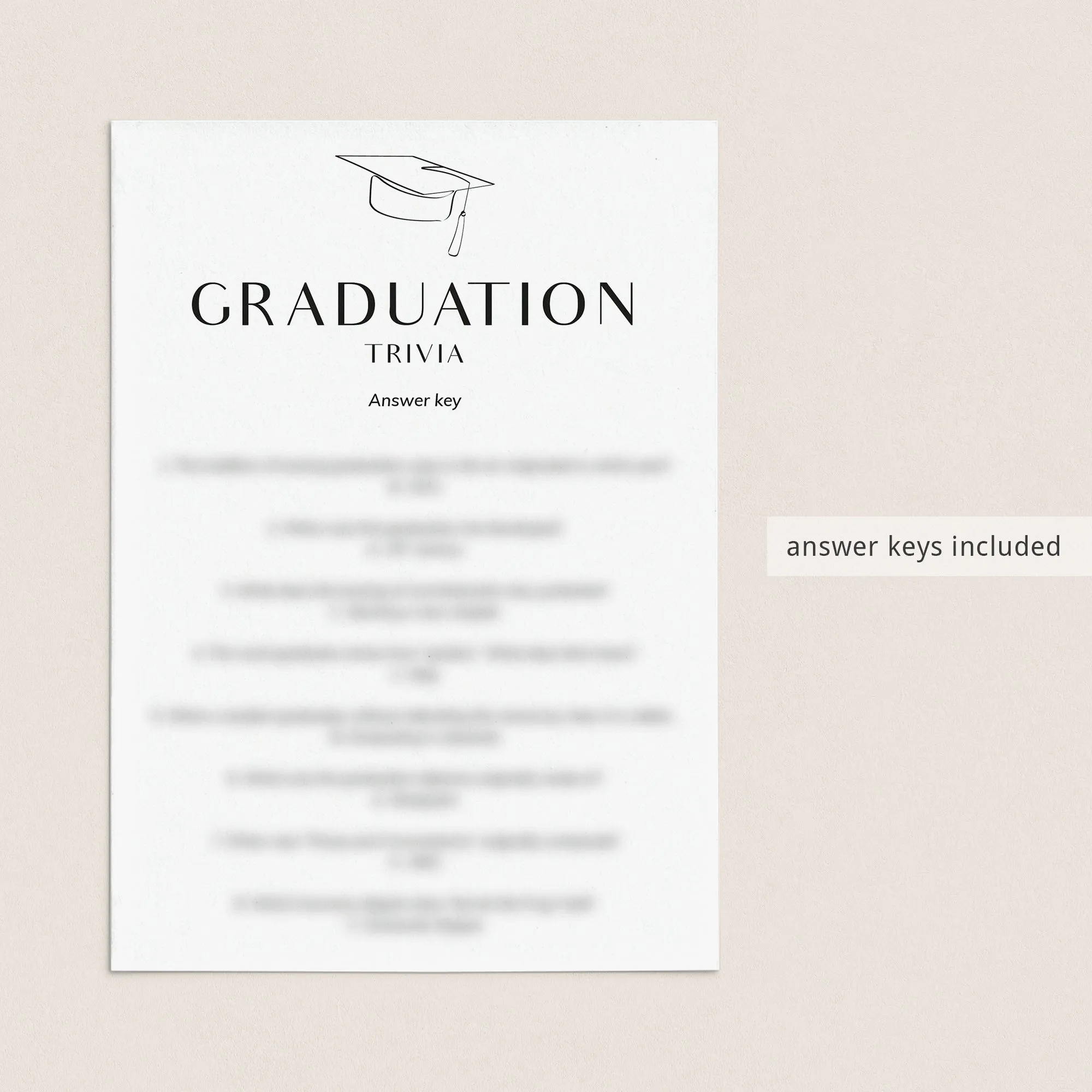 Modern Minimal Graduation Party Games Bundle