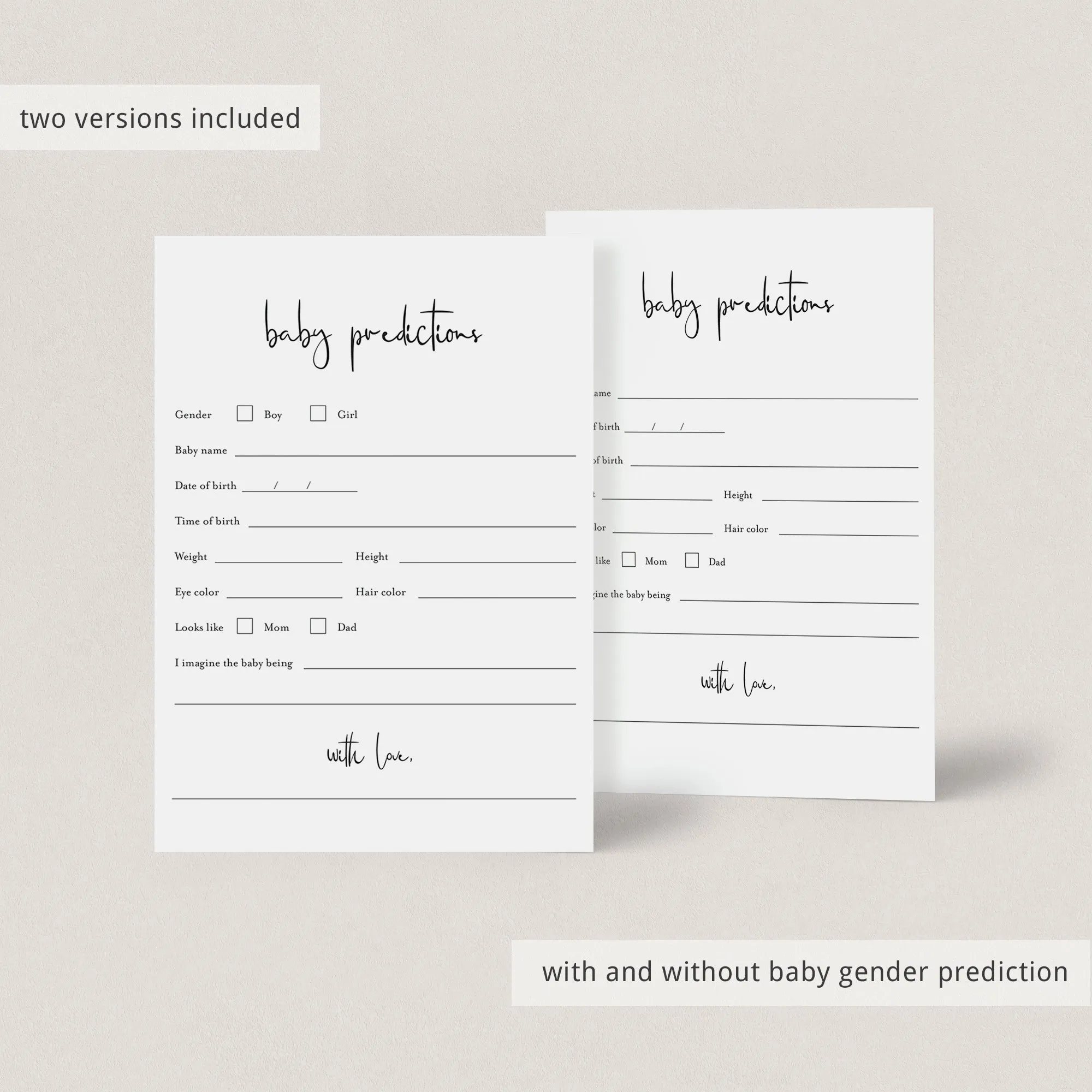Modern Minimalist Baby Shower Games Bundle Printable