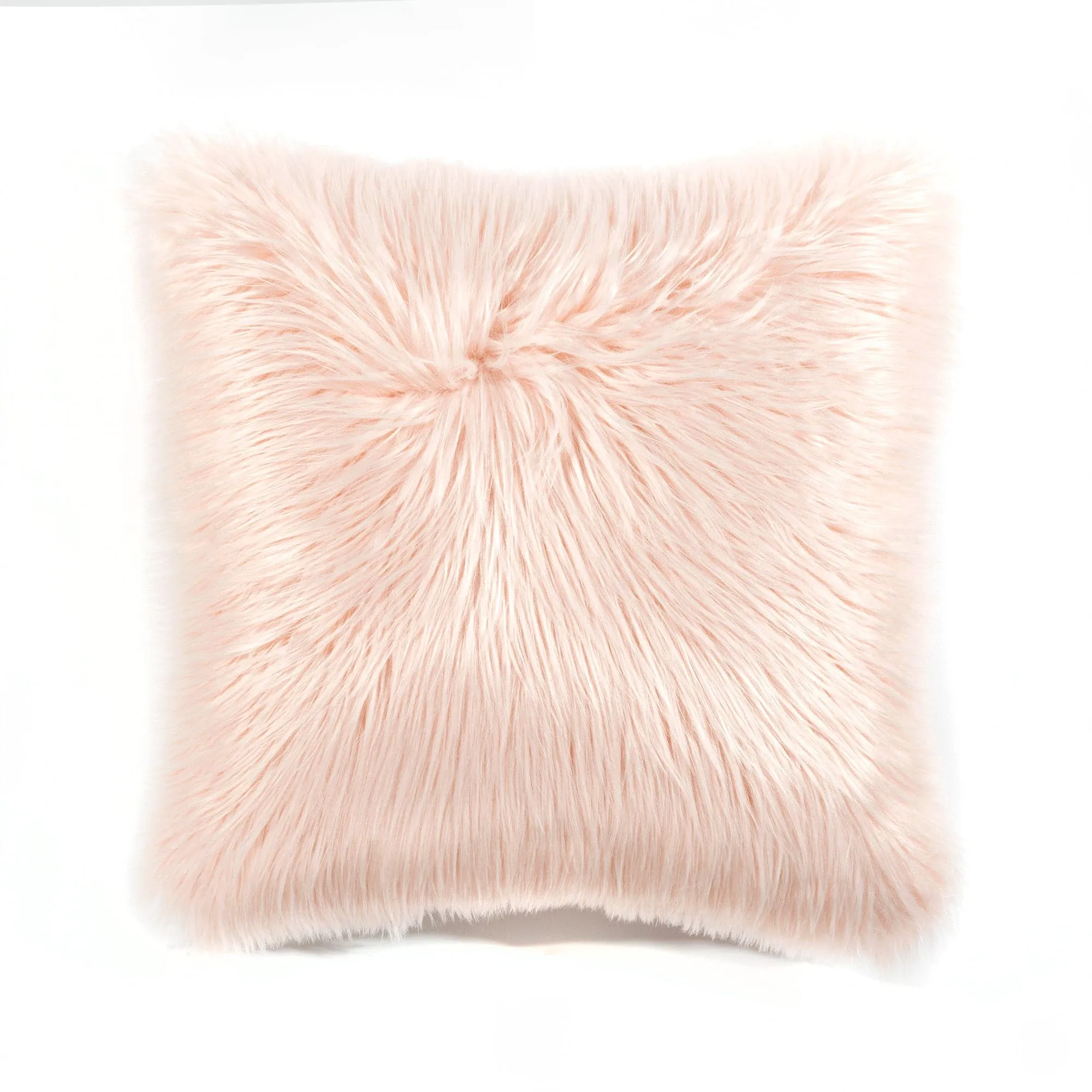 Mongolian Luca Soft Faux Fur Decorative Throw Pillow Cover