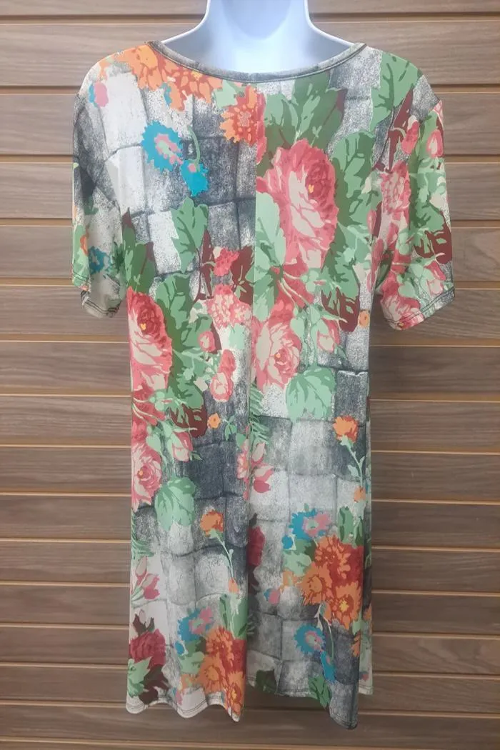 Multi color floral tunic