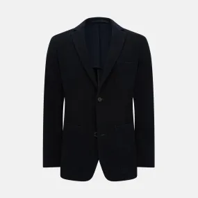 NAVY KNITTED CAMBRIDGE BLAZER