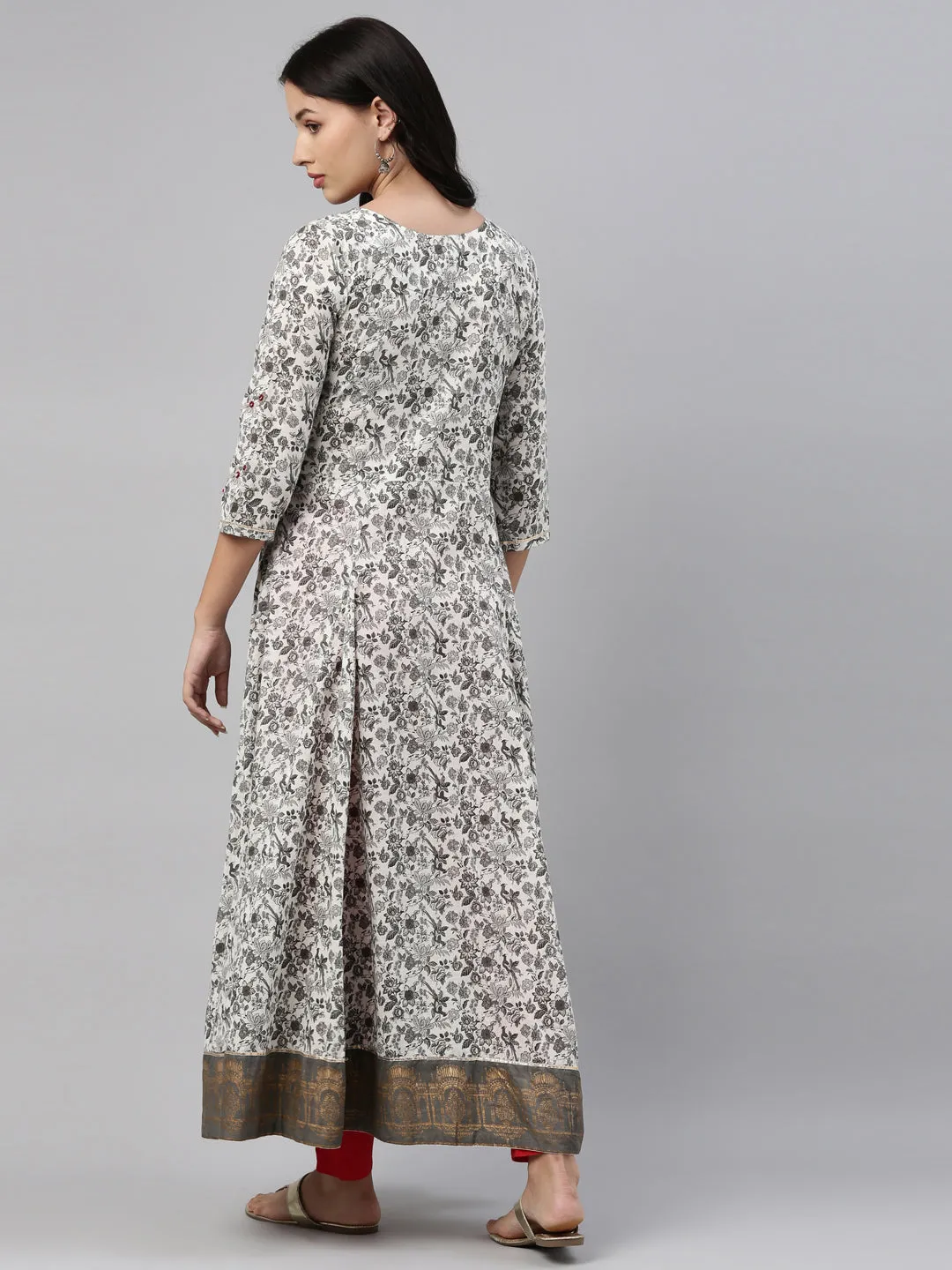 Neeru's Gray Color Cotton Fabric Tunic
