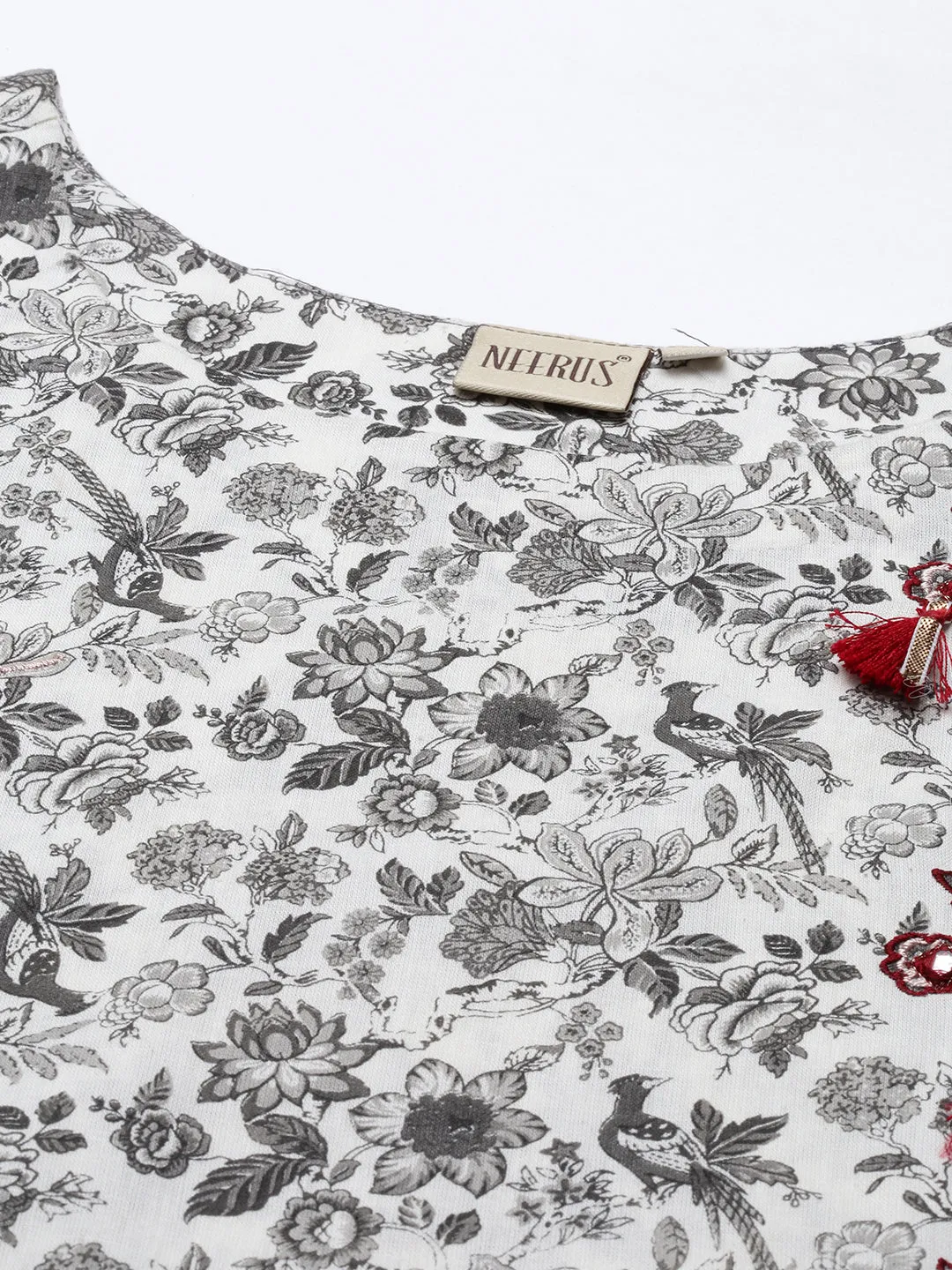 Neeru's Gray Color Cotton Fabric Tunic