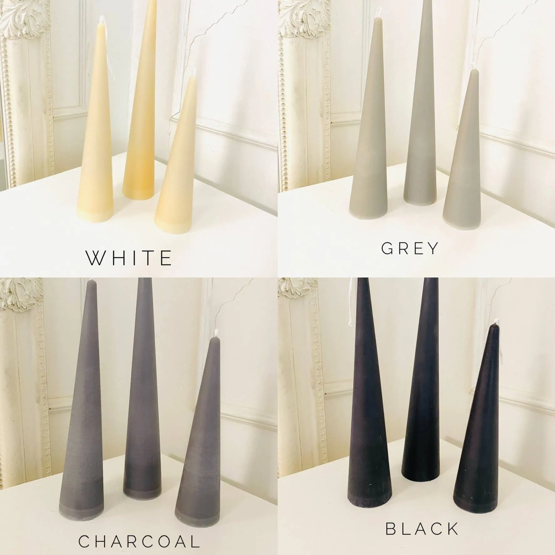 Neutrals Slim Cone Taper Beeswax Candle: Pumpkin / Tall