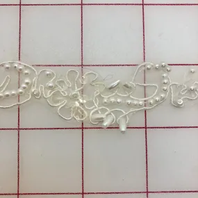 Non-Metallic Trim - 1-inch  Sequined and Beaded Winter White