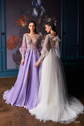 Non-traditional Wedding Dress with a Bow Back