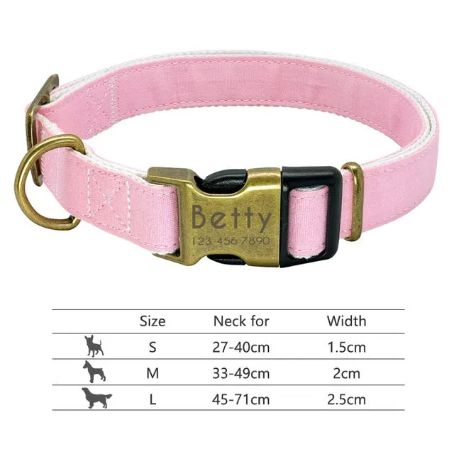 Nylon Custom Engraved Dog Collar w/ Reflective Nameplate