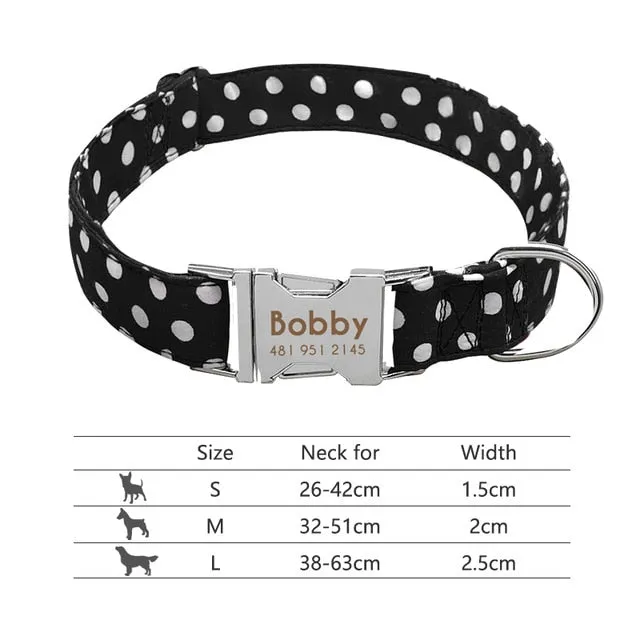Nylon Custom Engraved Dog Collar w/ Reflective Nameplate