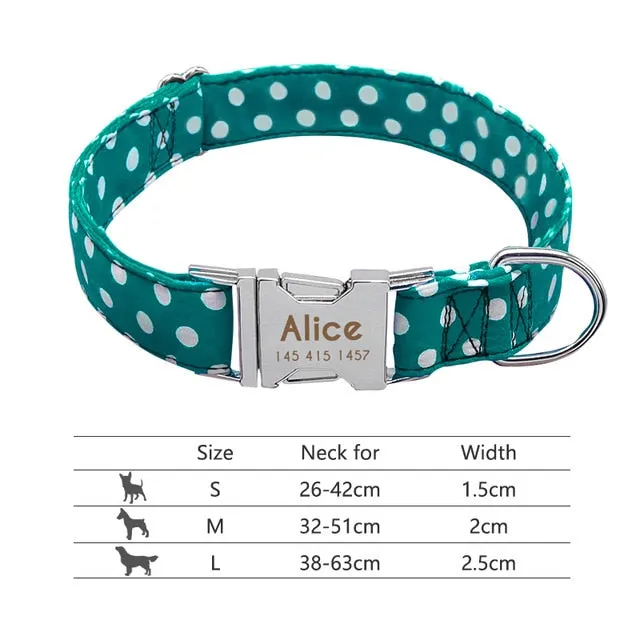 Nylon Custom Engraved Dog Collar w/ Reflective Nameplate