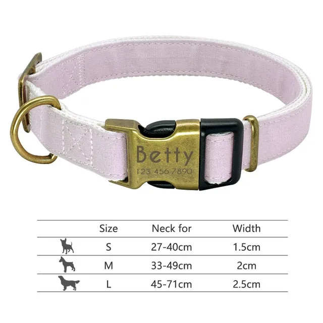 Nylon Custom Engraved Dog Collar w/ Reflective Nameplate