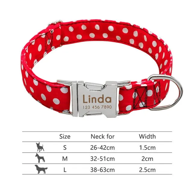 Nylon Custom Engraved Dog Collar w/ Reflective Nameplate