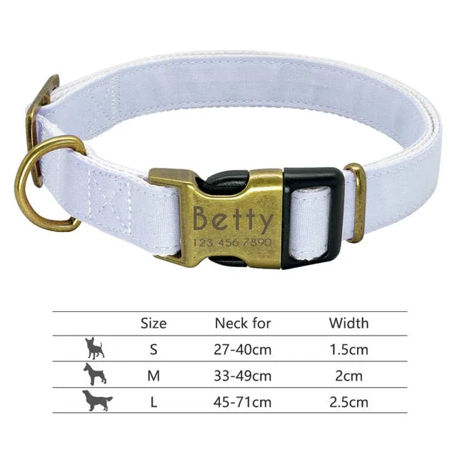 Nylon Custom Engraved Dog Collar w/ Reflective Nameplate