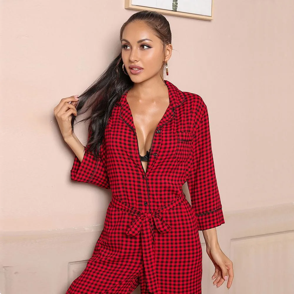 One Piece Plaid Jumpsuit