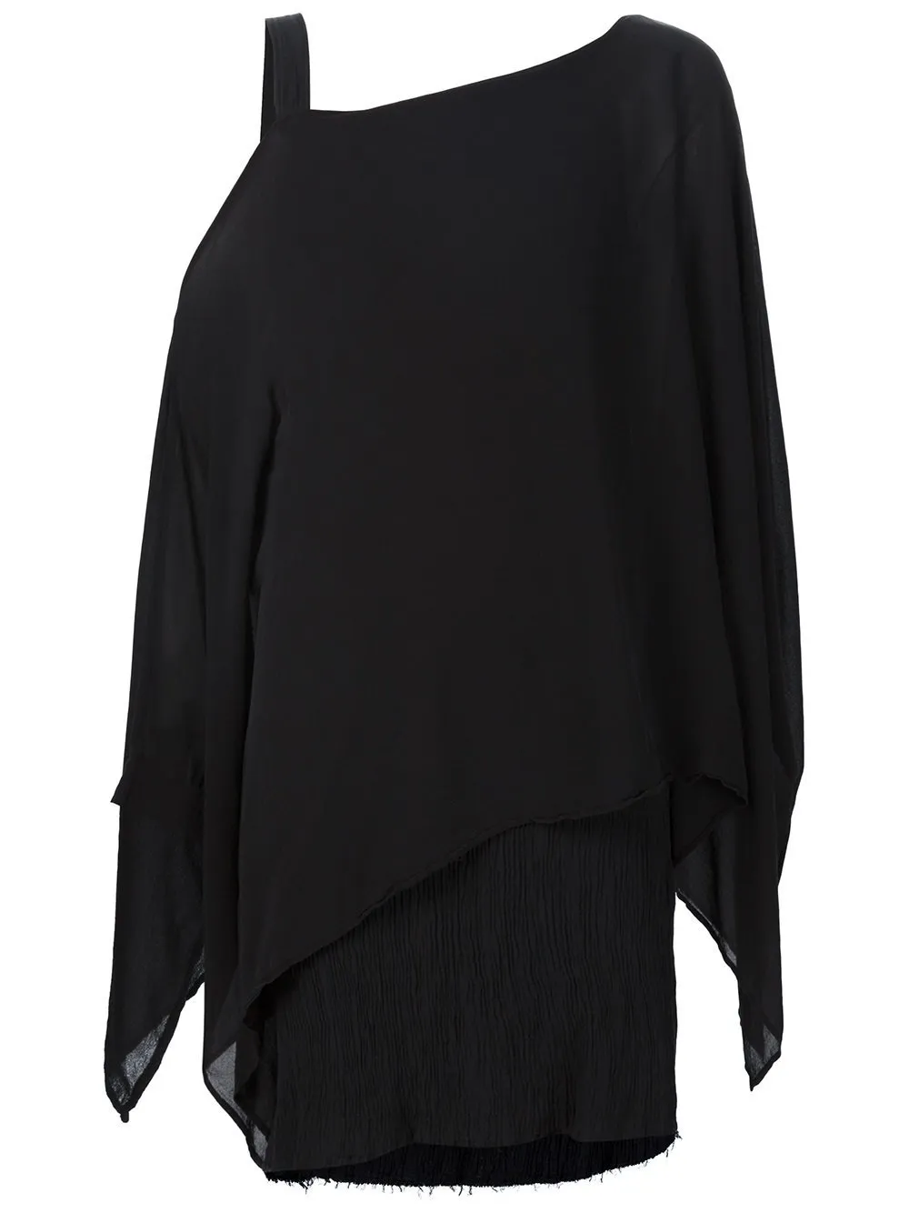 One Shoulder Asymmetric Tunic Black