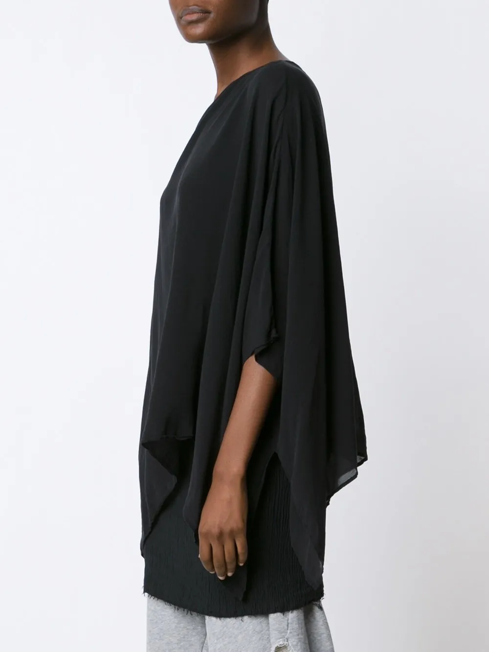 One Shoulder Asymmetric Tunic Black