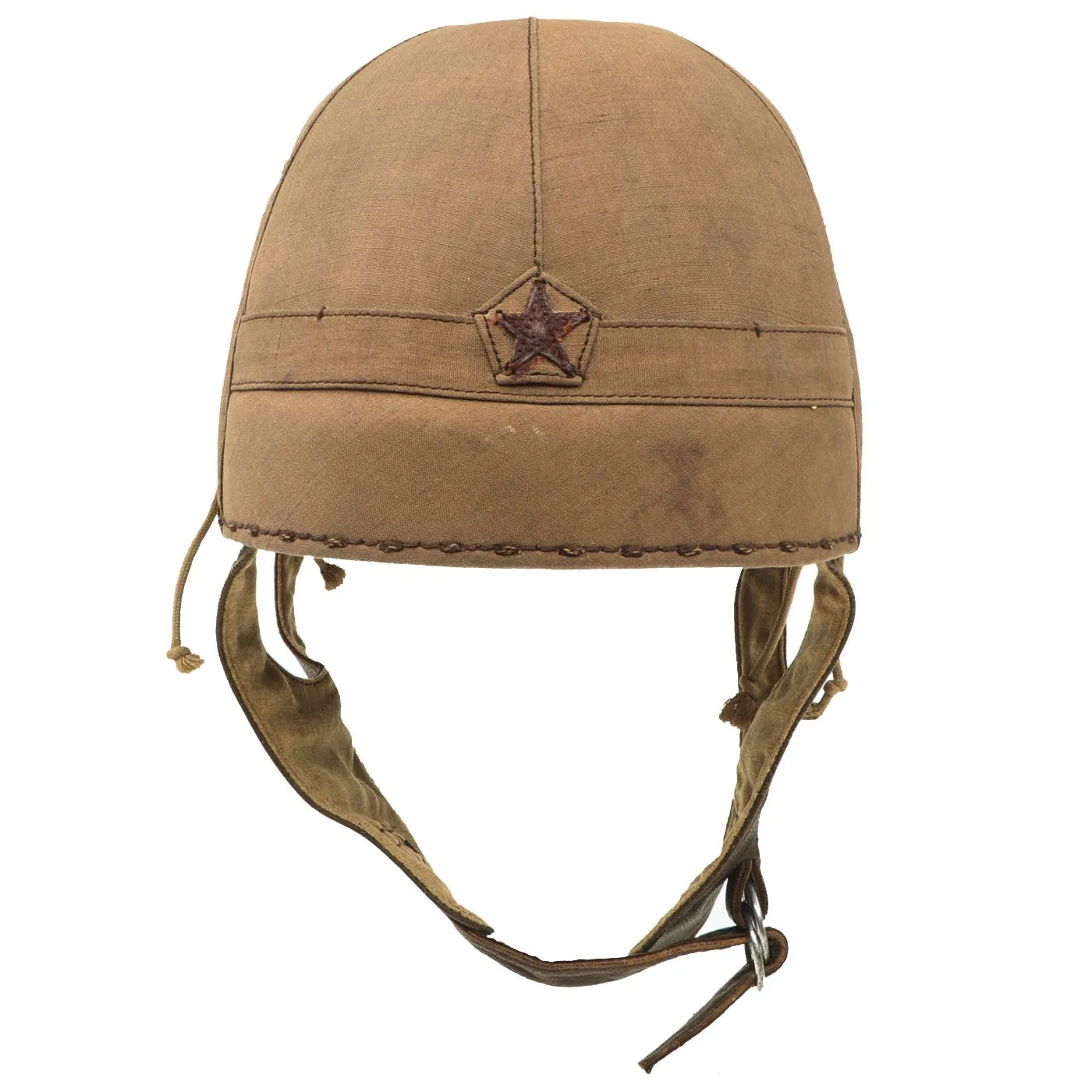 Original Japanese WWII Imperial Japanese Army Tanker Helmet with Markings - dated 1940