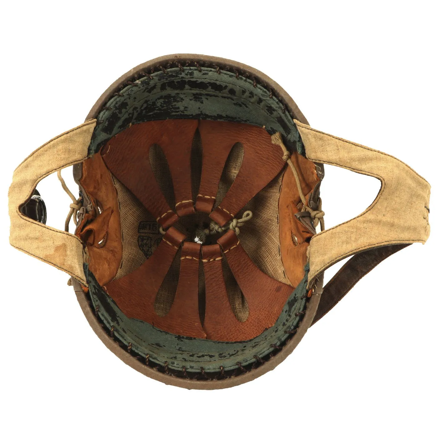 Original Japanese WWII Imperial Japanese Army Tanker Helmet with Markings - dated 1940