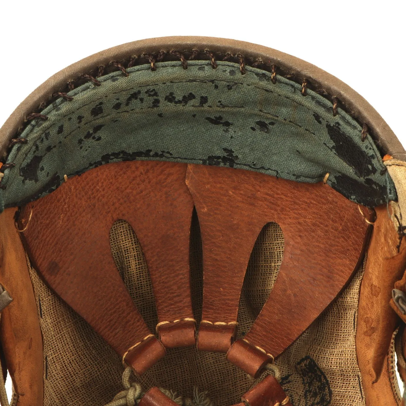 Original Japanese WWII Imperial Japanese Army Tanker Helmet with Markings - dated 1940