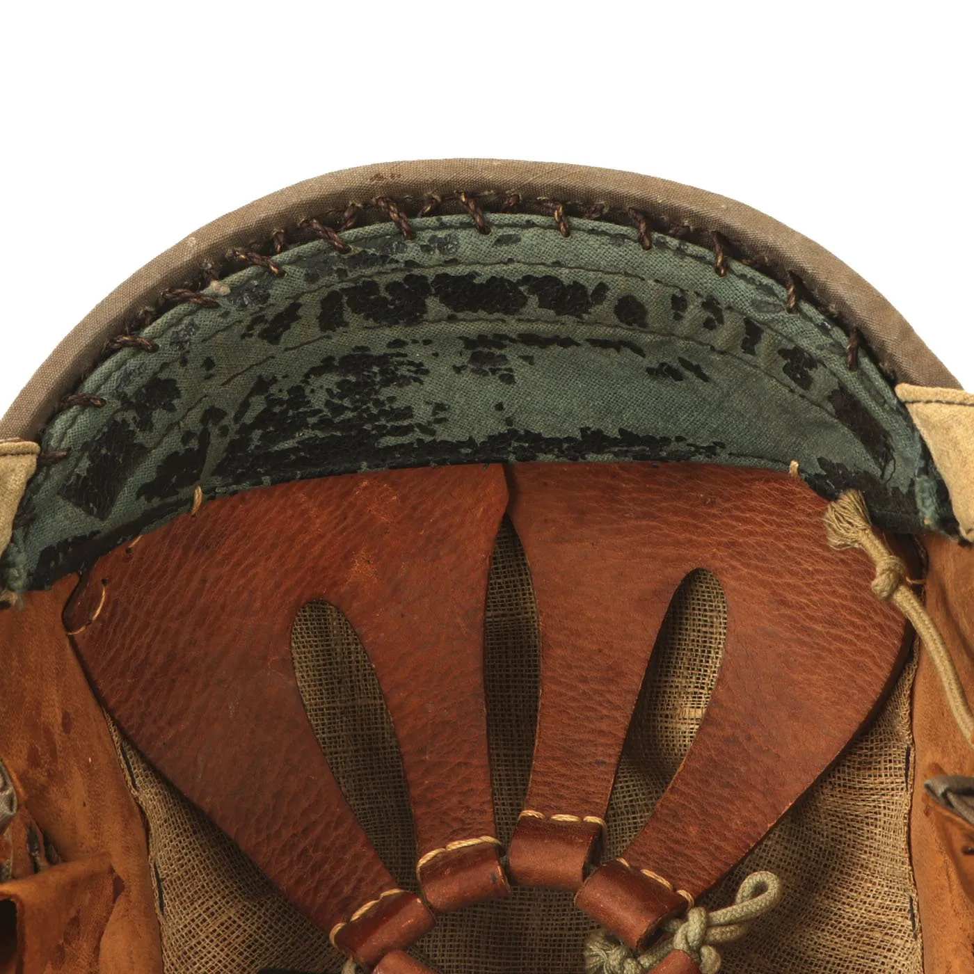 Original Japanese WWII Imperial Japanese Army Tanker Helmet with Markings - dated 1940