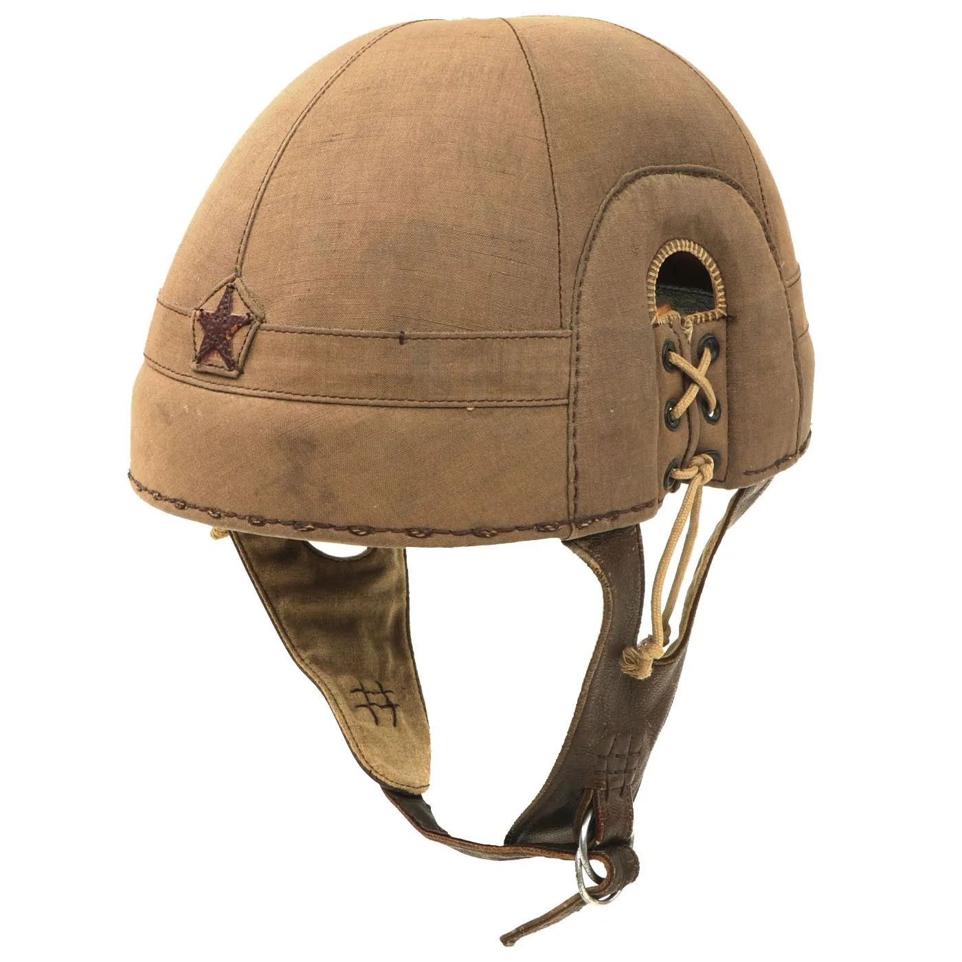 Original Japanese WWII Imperial Japanese Army Tanker Helmet with Markings - dated 1940