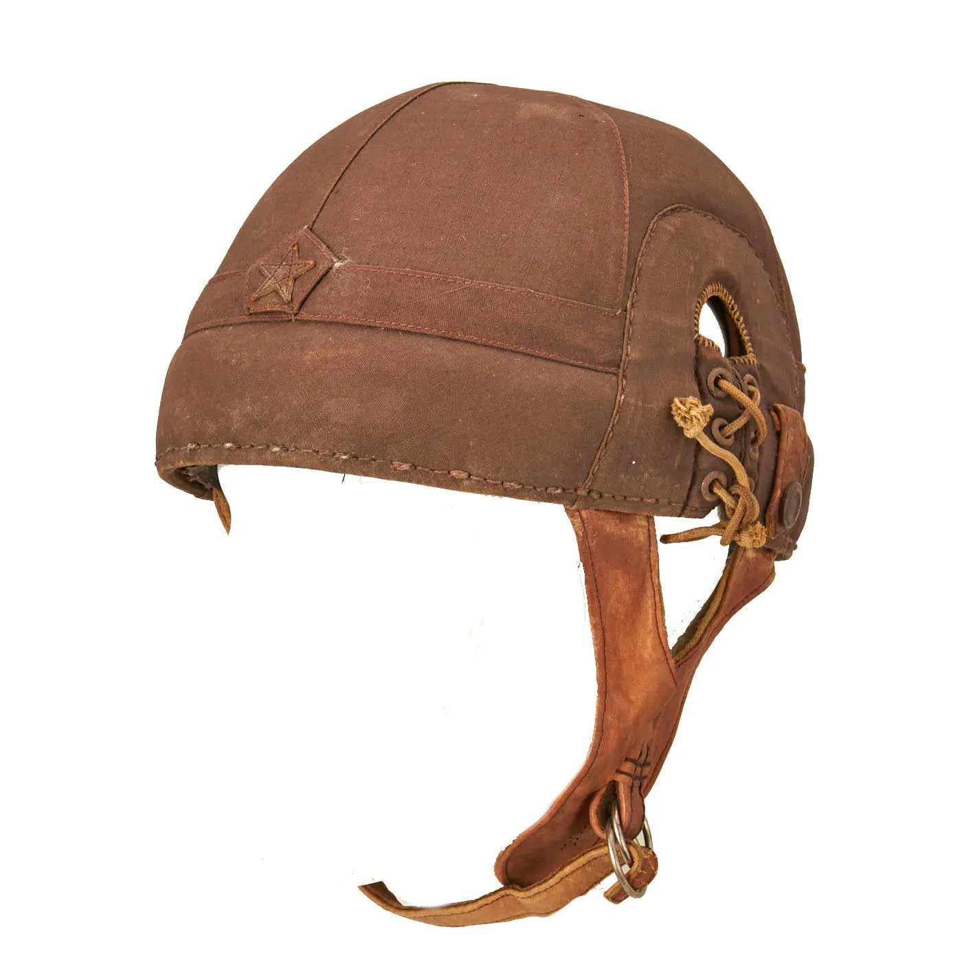 Original Japanese WWII Imperial Japanese Army Tanker Helmet with Markings - dated 1943