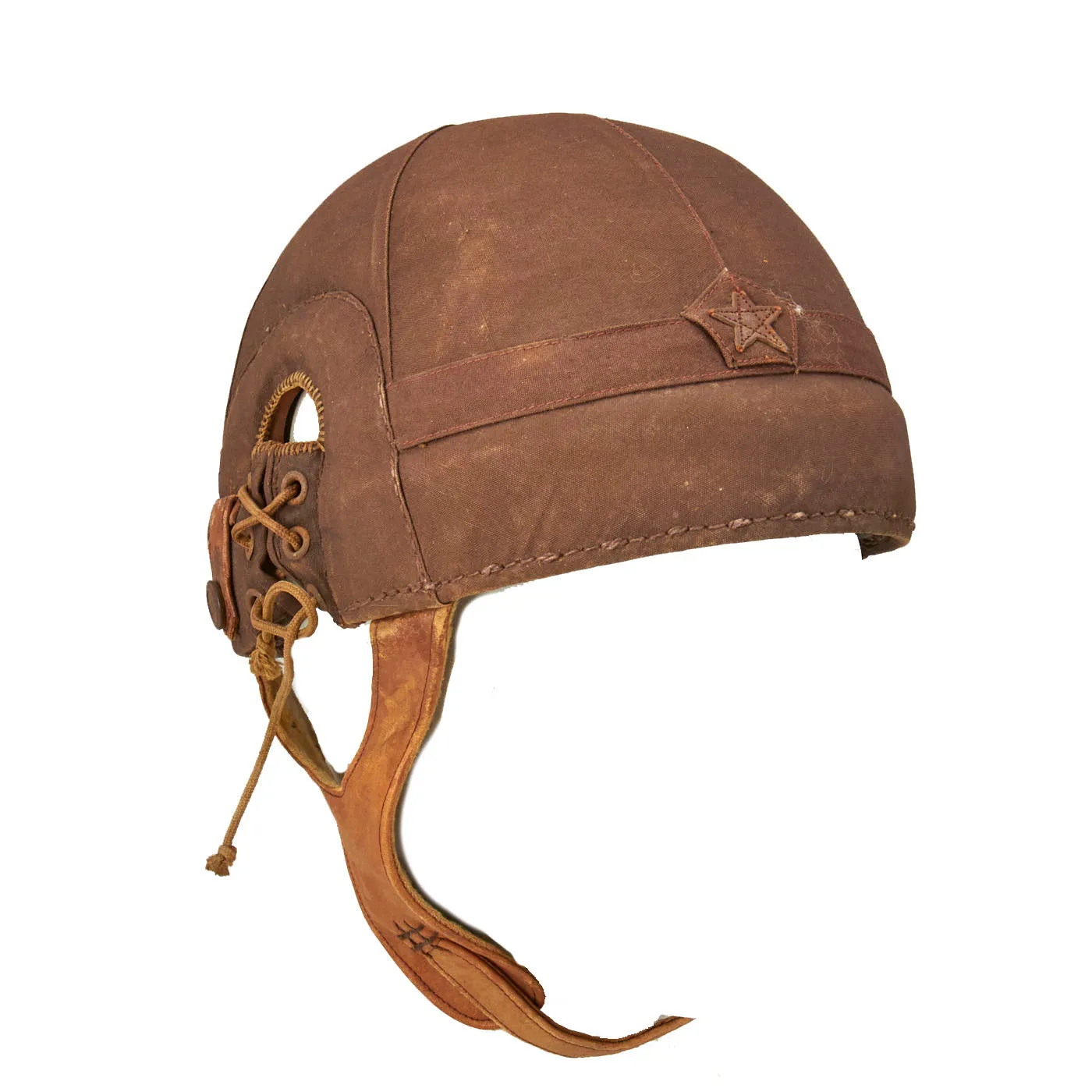 Original Japanese WWII Imperial Japanese Army Tanker Helmet with Markings - dated 1943