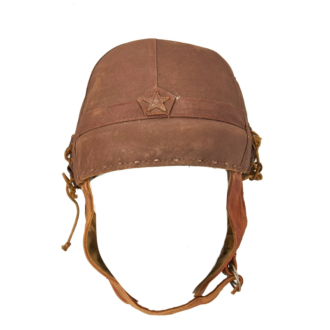 Original Japanese WWII Imperial Japanese Army Tanker Helmet with Markings - dated 1943