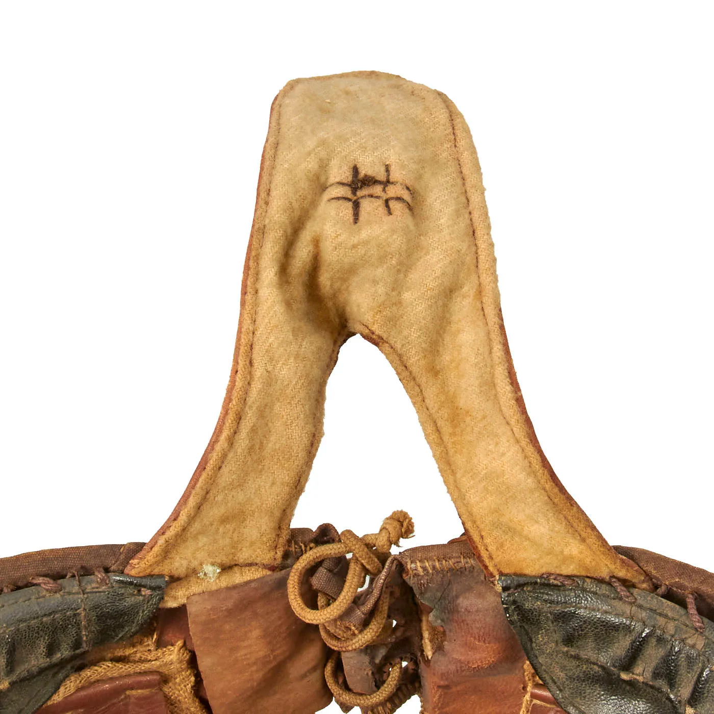 Original Japanese WWII Imperial Japanese Army Tanker Helmet with Markings - dated 1943