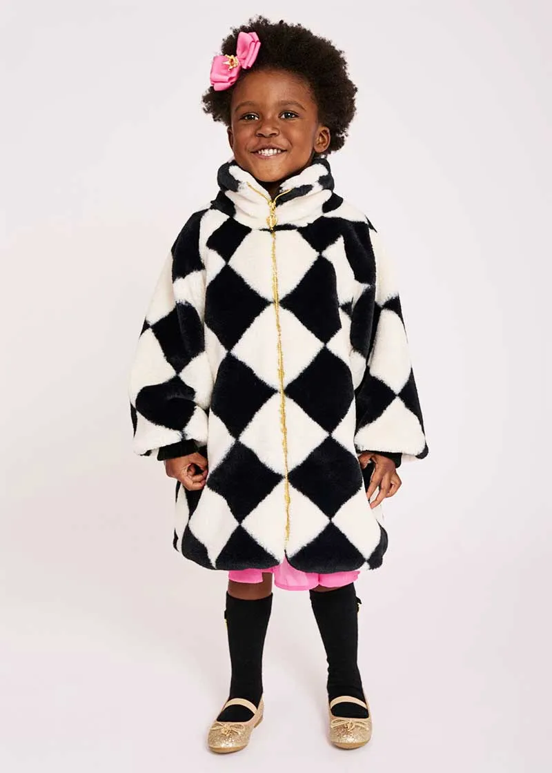 Oscars Diamond Fur Jacket Black/White