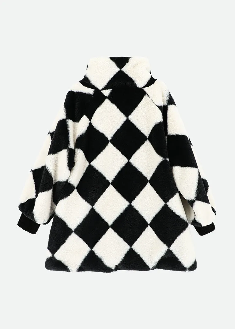 Oscars Diamond Fur Jacket Black/White