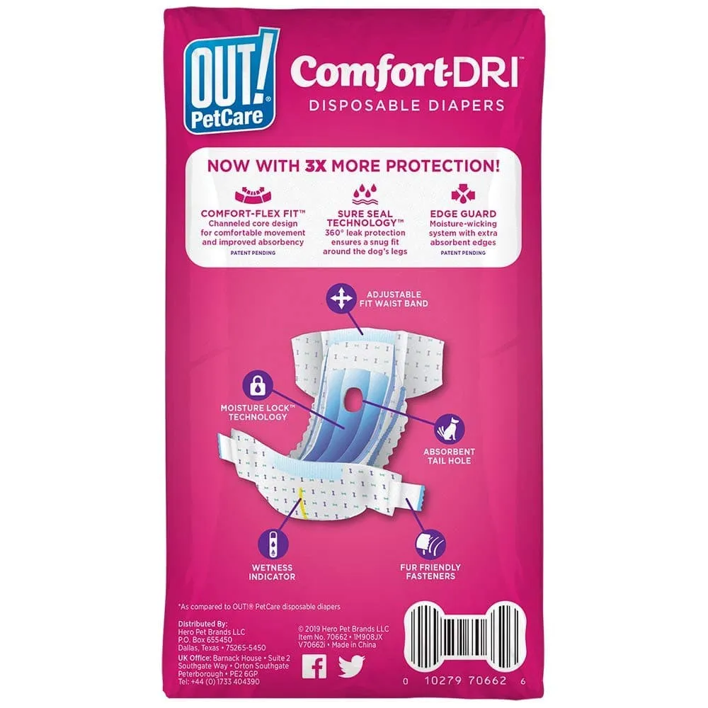 OUT! Disposable Female Diapers for Dogs (33x46cm)