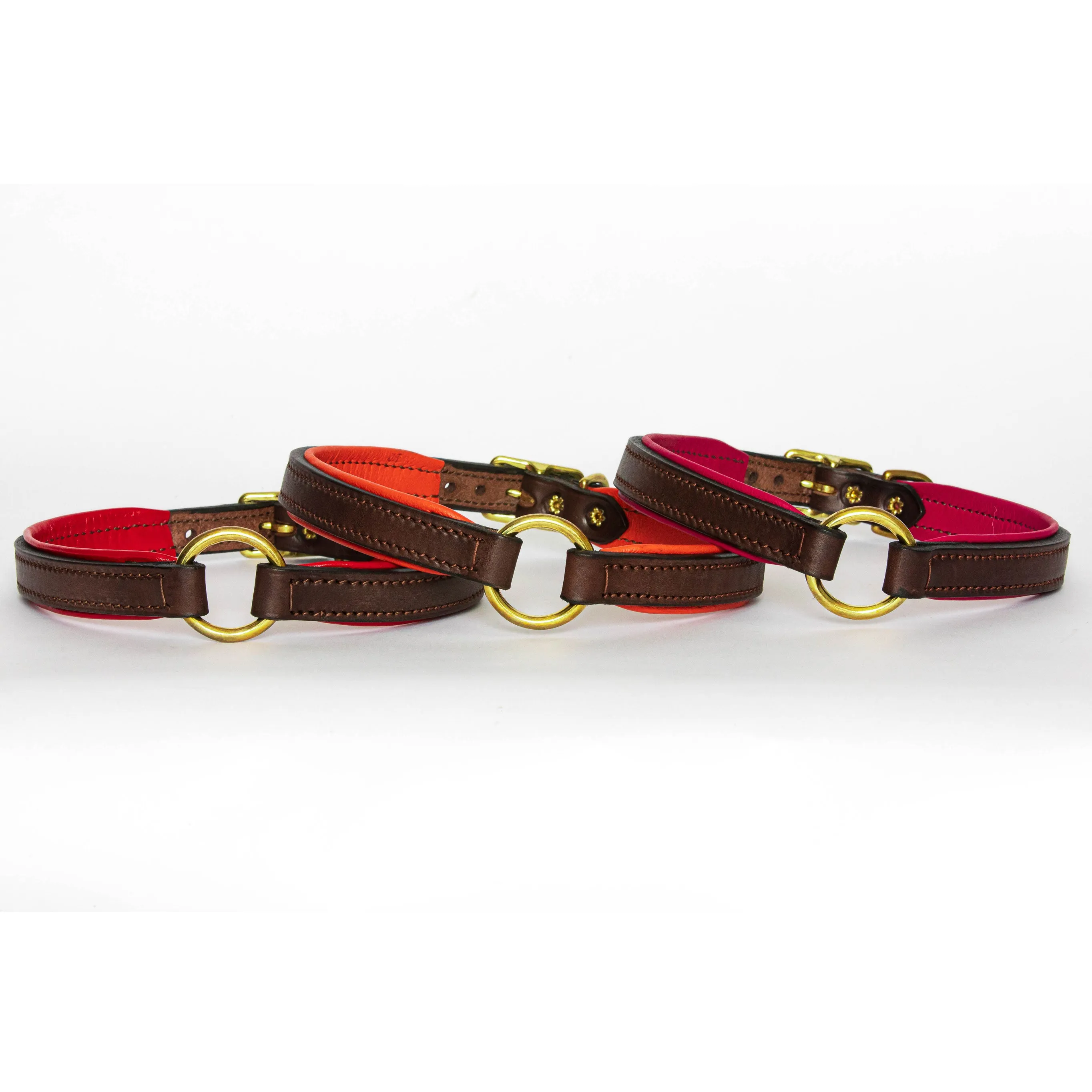 Padded Leather Nameplate Dog Collar