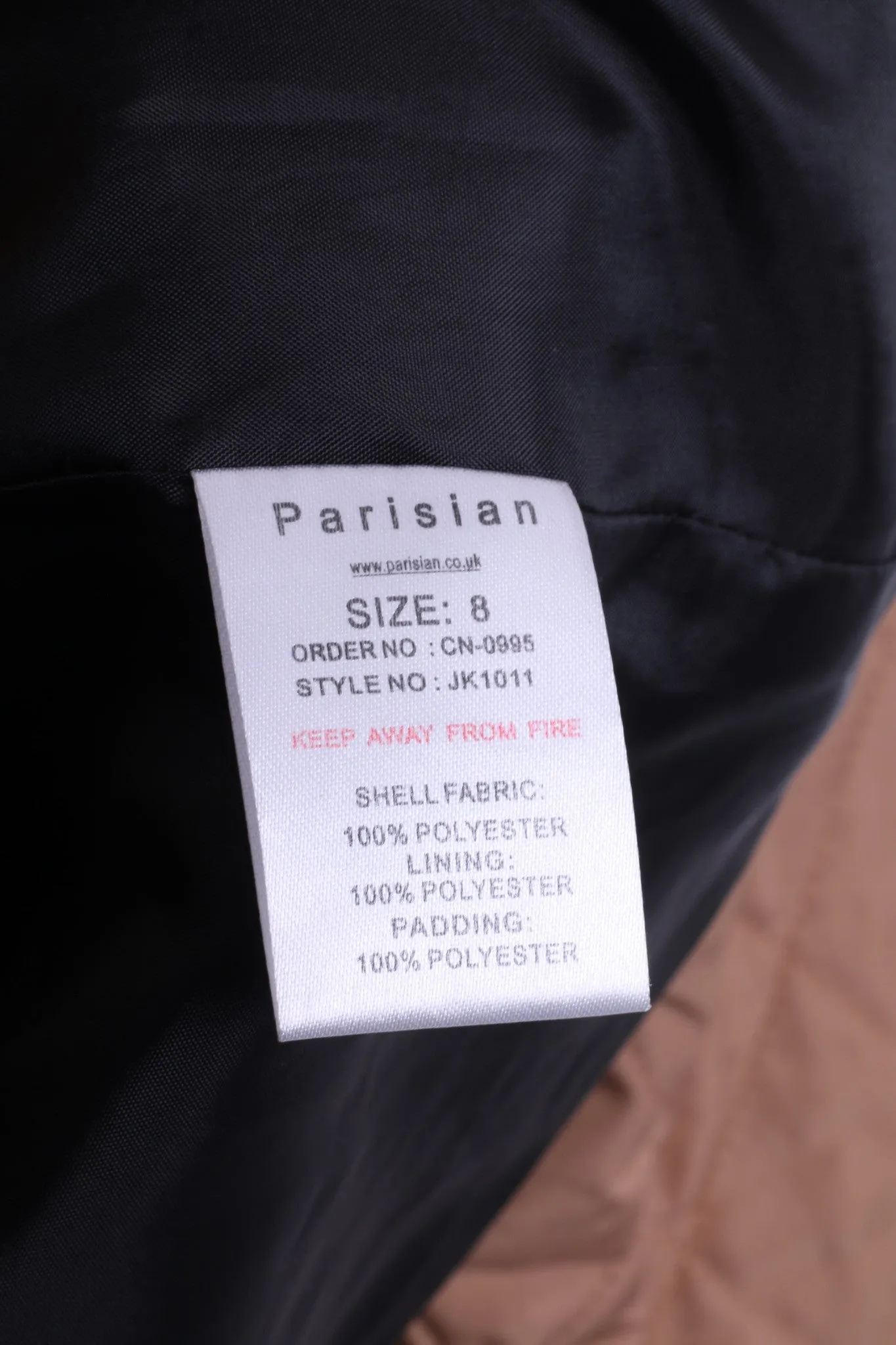 Parisian Womens 8 S Quilted Jacket Beige Patch Handcrafted