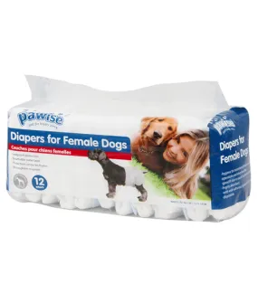 Pawise - Disposable Female Dog Diapers 12 pieces