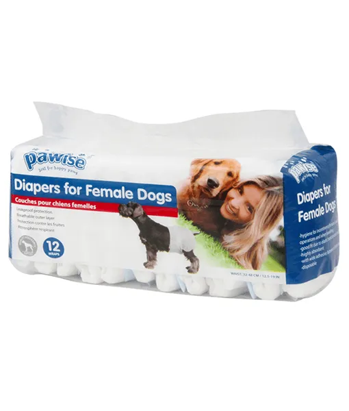 Pawise - Disposable Female Dog Diapers 12 pieces