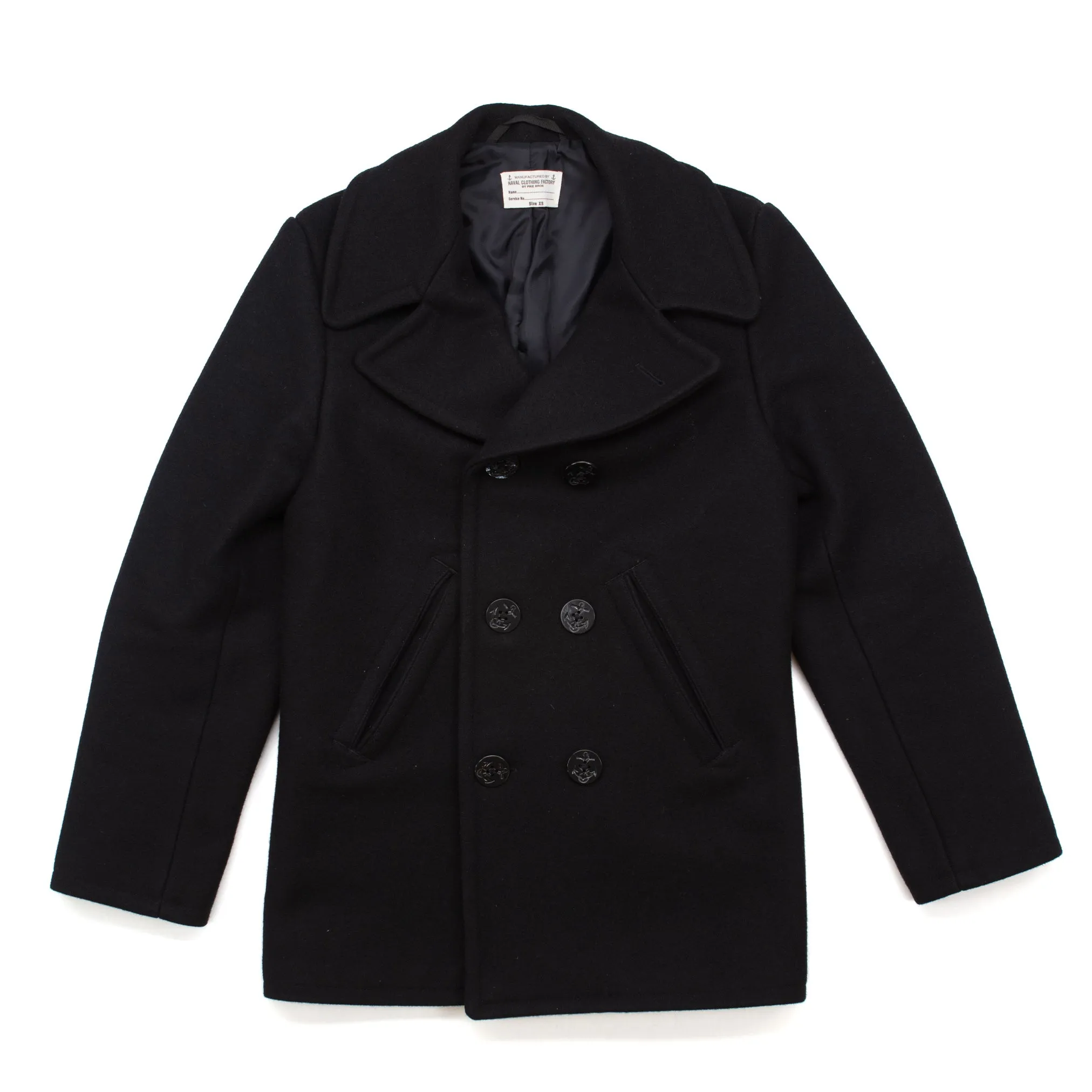 Pea Coat 1938 in Black Wool #1123
