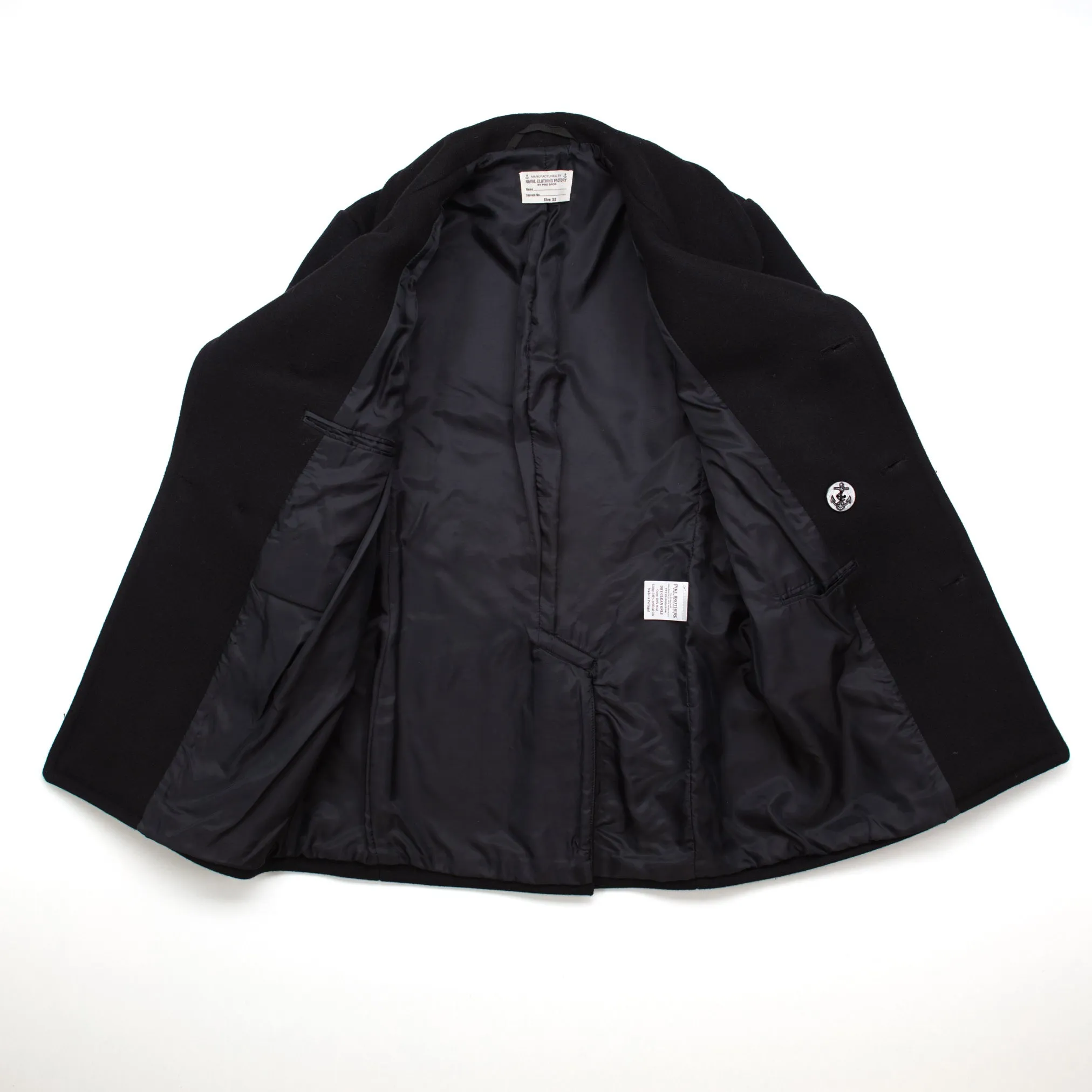 Pea Coat 1938 in Black Wool #1123
